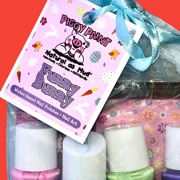 Piggy Paint Non-toxic Girls Nail Polish Funny Bunny Water Based 4 Gift Pack NEW - Picture 4 of 7